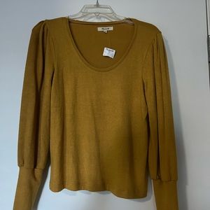 Madewell Mustard Yellow Balloon Sleeve Shirt